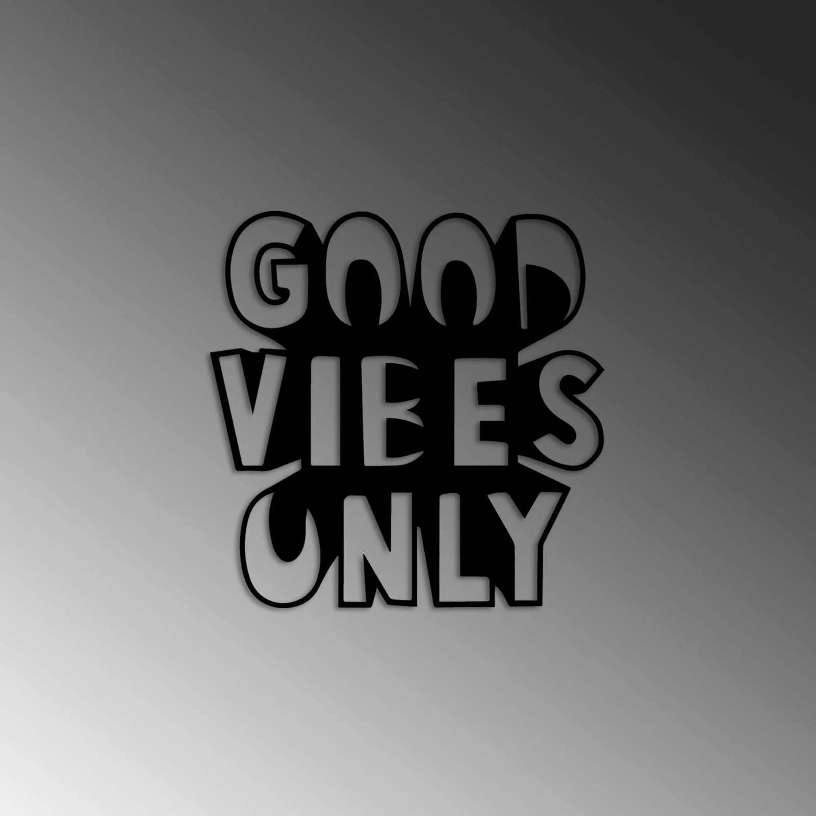 Aksesor dekorativ metalik për mur, Wallity, Good Vibes Only, 50x50cm