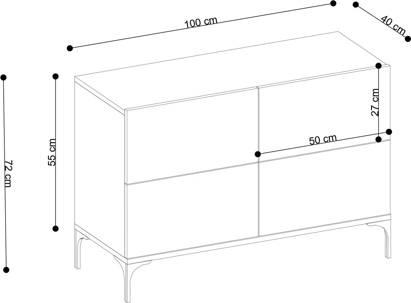 Konsolë Hanah Home, ngjyrë lisi safir, Imperial