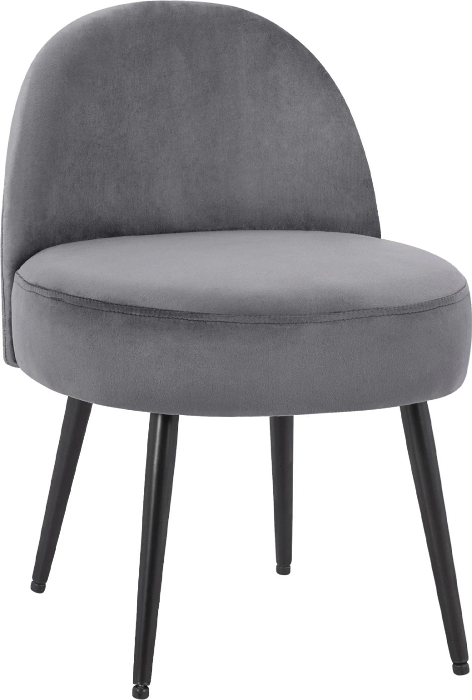 Karrige për bar me shpinë Yasmine nga kadife gri & këmbë të zeza FH8395.11 47x43x65cm