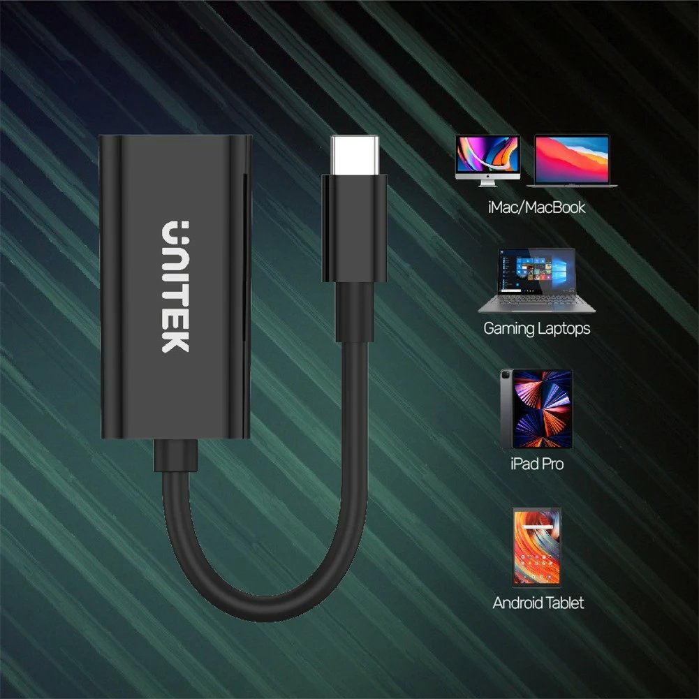Adapter Unitek USB-C në HDMI 2.0, 4K 60Hz, V1421A, i zi