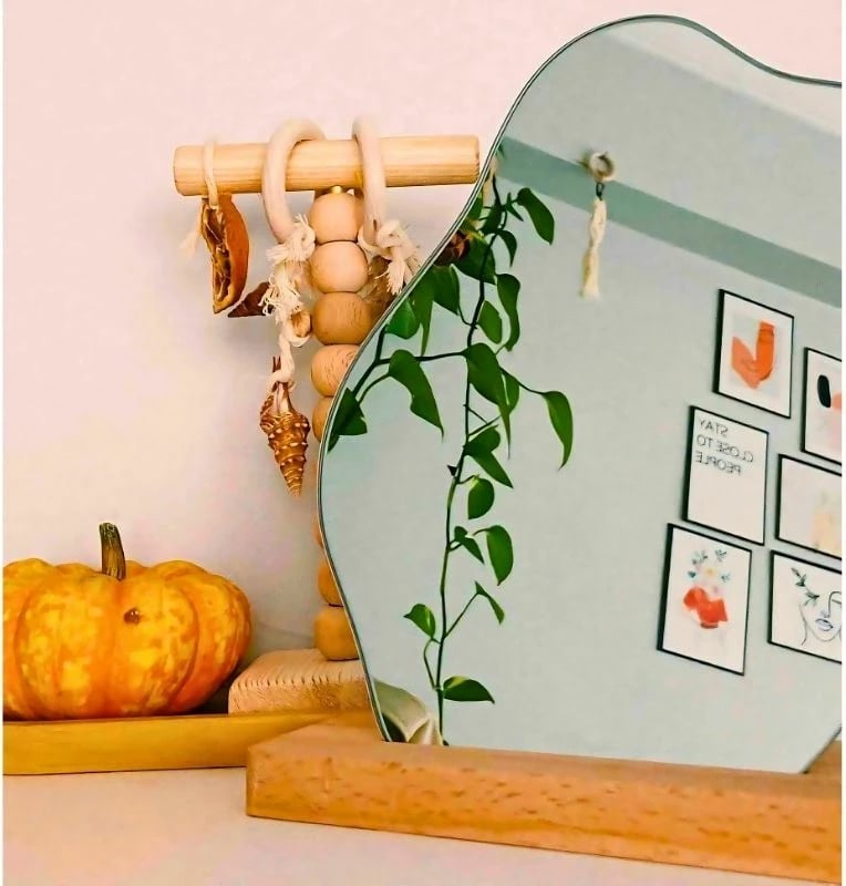 Pasqyrë make-up Hermia, transparente dhe kafe, SHY-AYN-001, 20x25x7cm