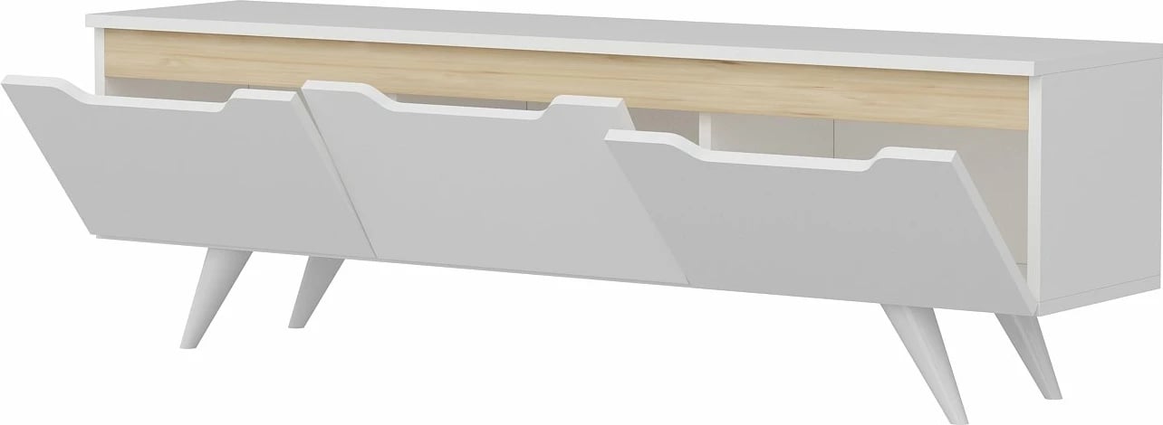 Komodë TV Hanah Home, Prag, e bardhë dhe lis