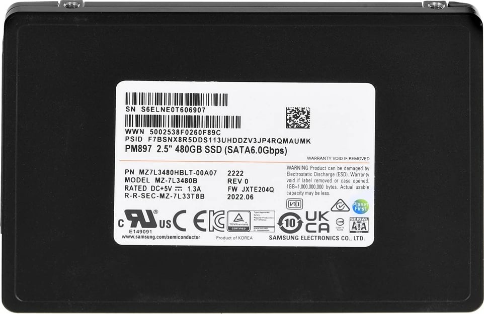 Disk SSD Samsung PM897, 2.5", 480GB