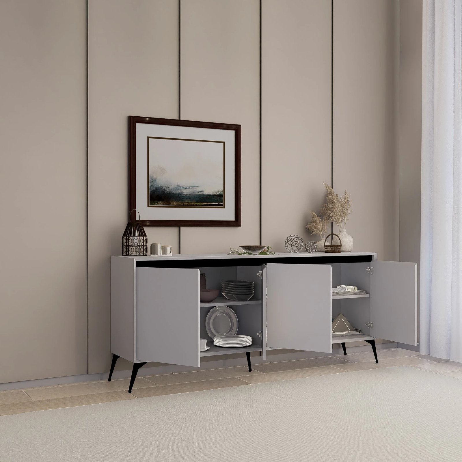 Konsolë Skye Decor, Helen 1600-60, e bardhë