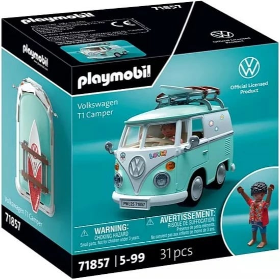 Set lodrash, Playmobil, 71857 Volkswagen T1 Camper, 31 pjesë, 5+