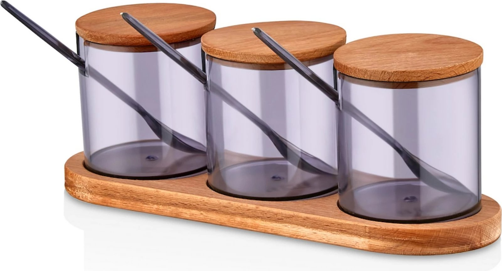 Set kavanozash për erëza me raft kuzhine, druri, lejla, Hermia Concept, 614