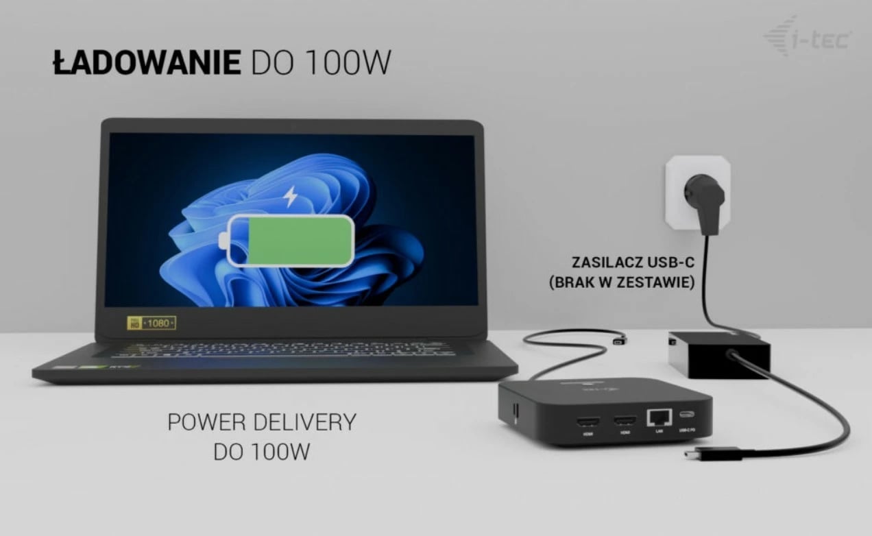 Docking station i-tec C31DUALHDMIDOCKPD, 2x HDMI, 6x USB, Power Delivery 100W, E zezë