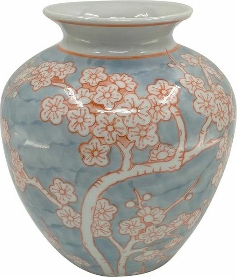 Vazo porcelani DKD Home Decor, blu-portokalli, oriental