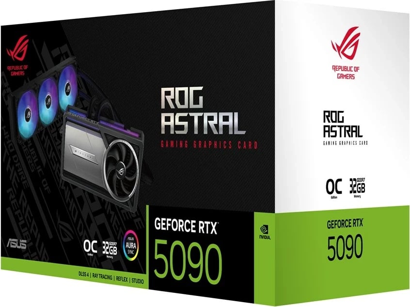 Kartelë grafike ASUS ROG Astral LC-RTX5090-O32G-GAMING, 32 GB GDDR7, Gri