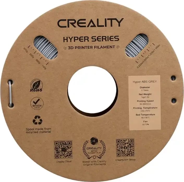 Filament ABS Creality Hyper, 1 kg, 1.75 mm, Gri