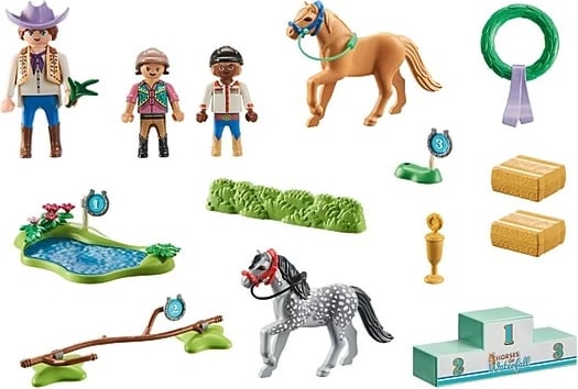 Set lodrash Playmobil Horses of Waterfall Pony Tournament 71495, 46 pjesë