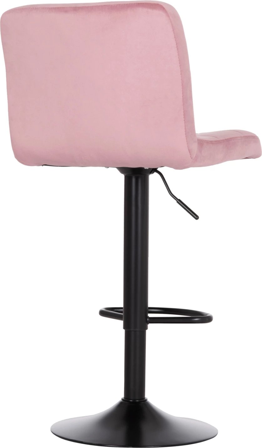 Karrige për bar rrotulluese DIANA, kadife rozë e zbehtë, metal i zi mat, FH202.42, 44x52x109cm, set prej 2 copësh
