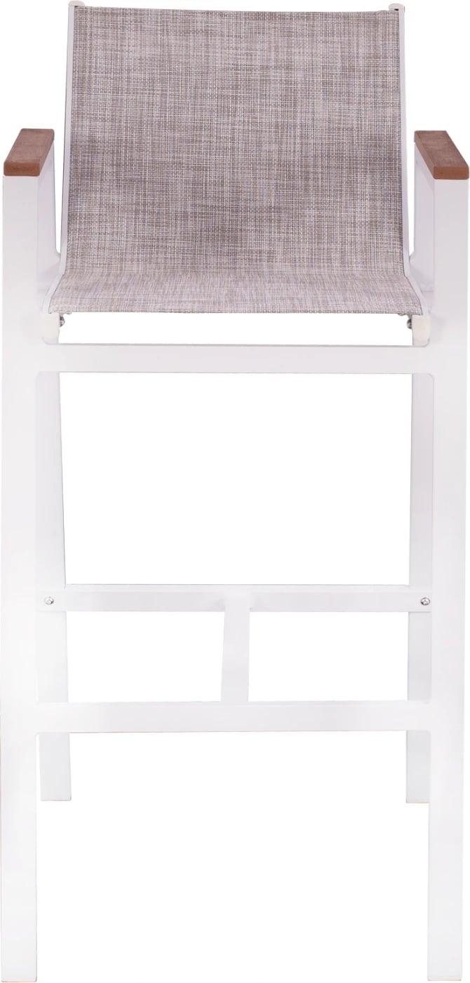 Karrige për bar alumini e bardhë me polywood 52x58x108 cm. FH5790.01