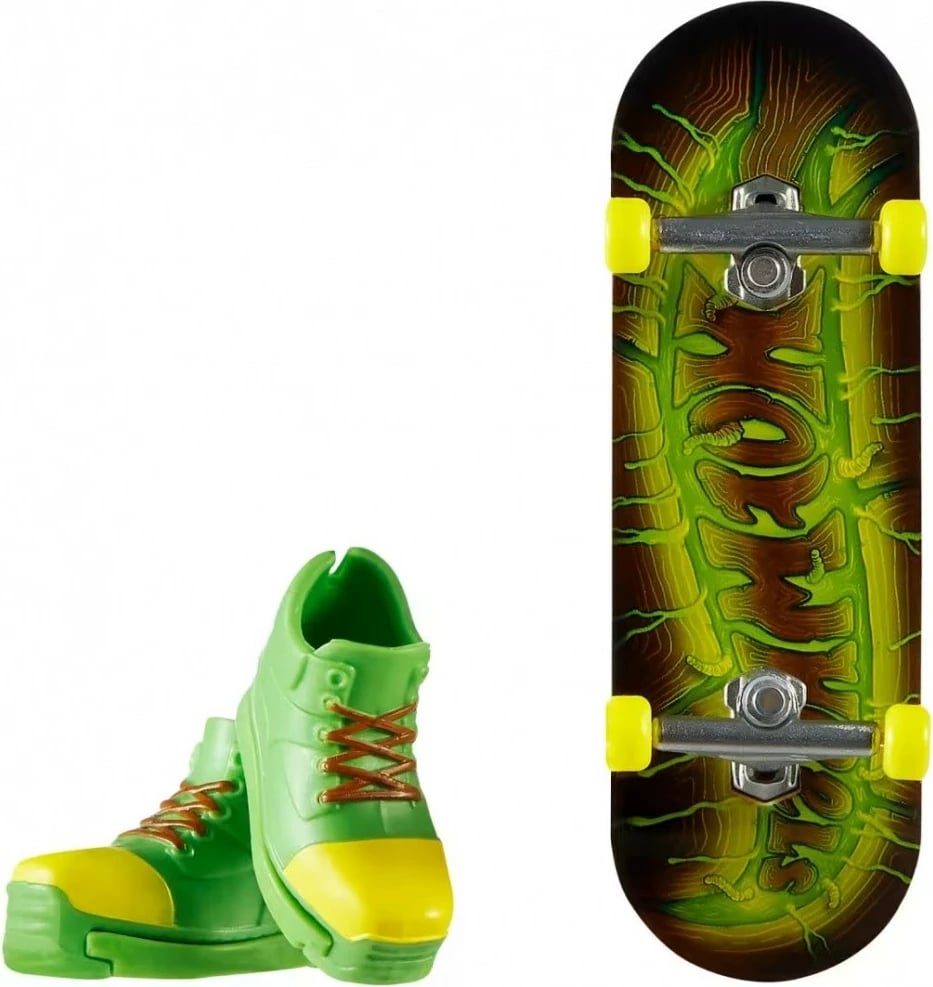 Fingerboard Hot Wheels Skate Trickster me këpucë gishti, shumëngjyrëshe