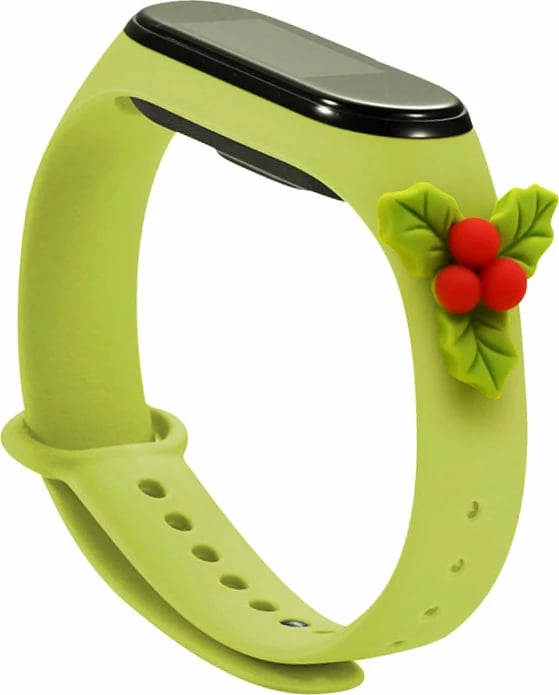 Rrip silikoni festiv për Xiaomi Mi Band 3/4 Hurtel, i gjelbër me dekor Krishtlindjesh