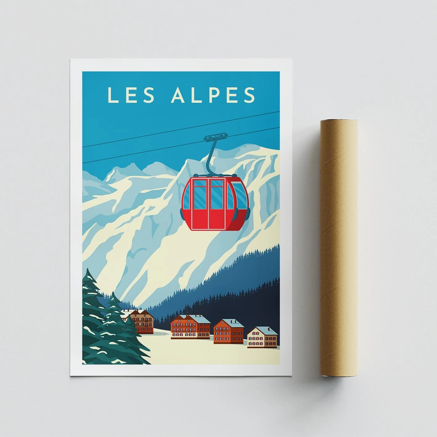 Poster A3 Les Alpes - 1990, shumëngjyrësh