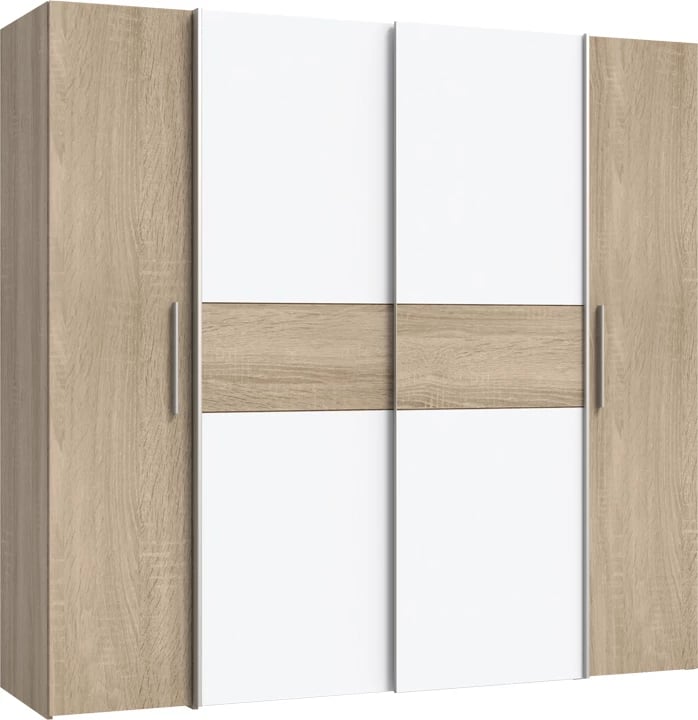 Dollap garderobë 4 dyer sonoma oak-white melamine 200x61.5x190.5cm