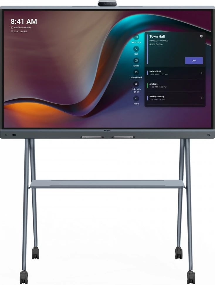 Monitor interaktiv, Yealink MeetingBoard MB65Pro-A02 65" 4K UHD, prekje, kamerë 4K, mikrofonë 16, Bluetooth, e zezë, set me 4 stilolapsa