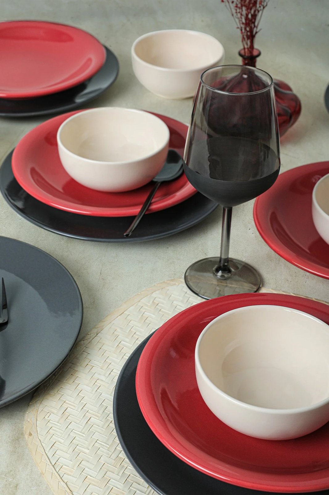 Set enësh për drekë, qeramikë, 18 copë, Hermia Concept, X0001509100000000000000000