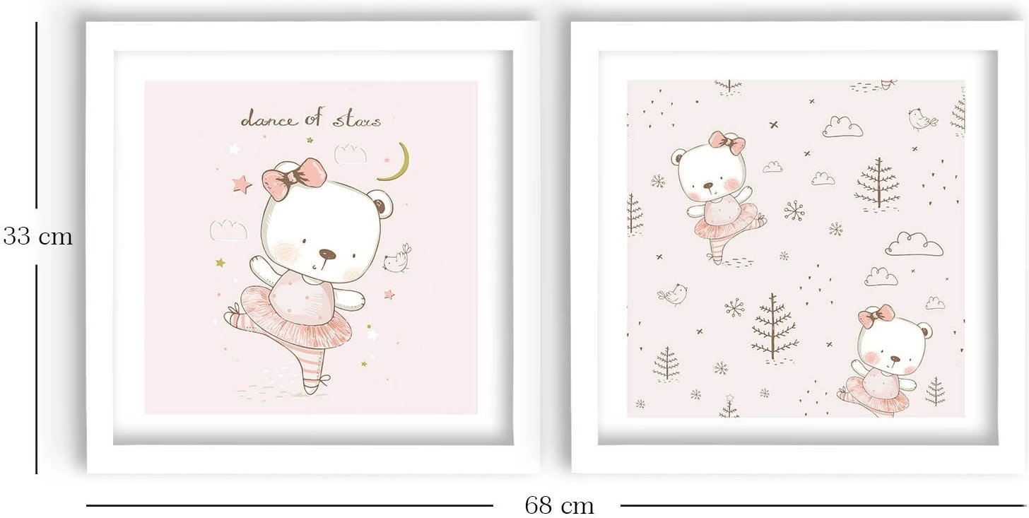 Pikturë dekorative me kornizë MDF (2 copë), Wallity, 2P3333BCT-002