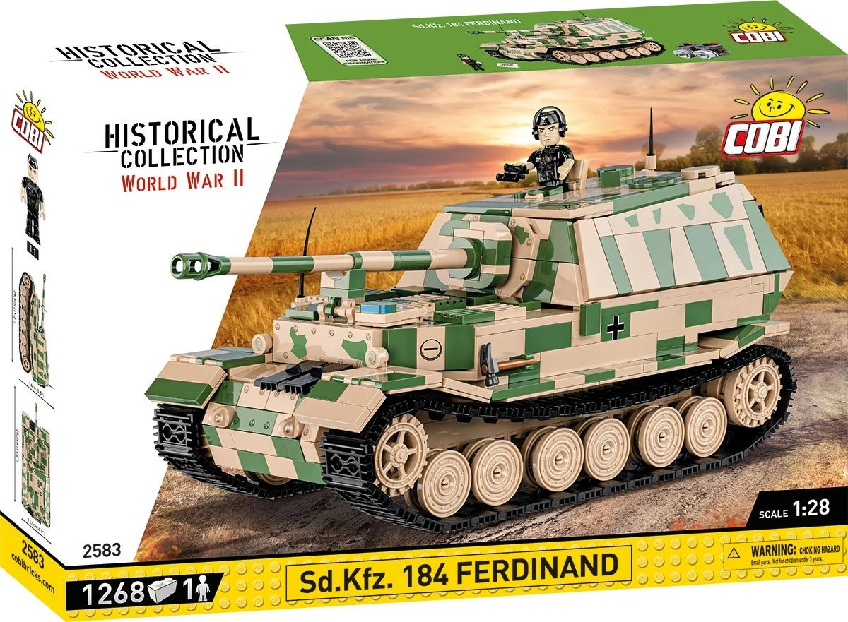 Set blloqesh Cobi Klocki Sd.Kfz. 184 Ferdinand, 1268 pjesë, Historical Collection, Kamuflazh