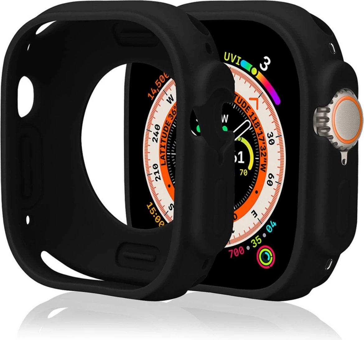 Mbështjellës silikoni për Apple Watch 44mm Hurtel, i zi