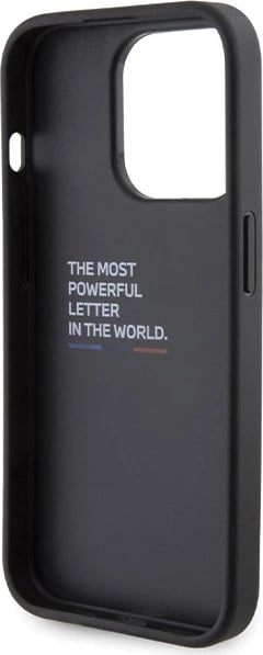 Mbështjellës BMW Grip Hot Stamp për iPhone 15 Pro, i zi