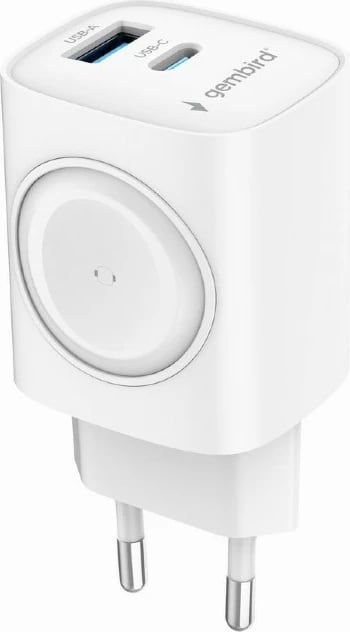 Karikues muri Gembird TA-UC-PDQCW20-01-W, 20W, USB-A & USB-C, i bardhë
