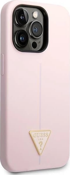 Mbështjellës Guess Silicone Triangle për iPhone 14 Pro 6.1", vjollcë