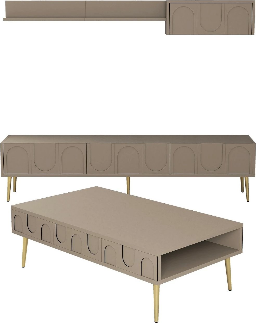 Set mobiljesh për dhomë dite Skye Decor, Lyon 3 - Atlas, ari