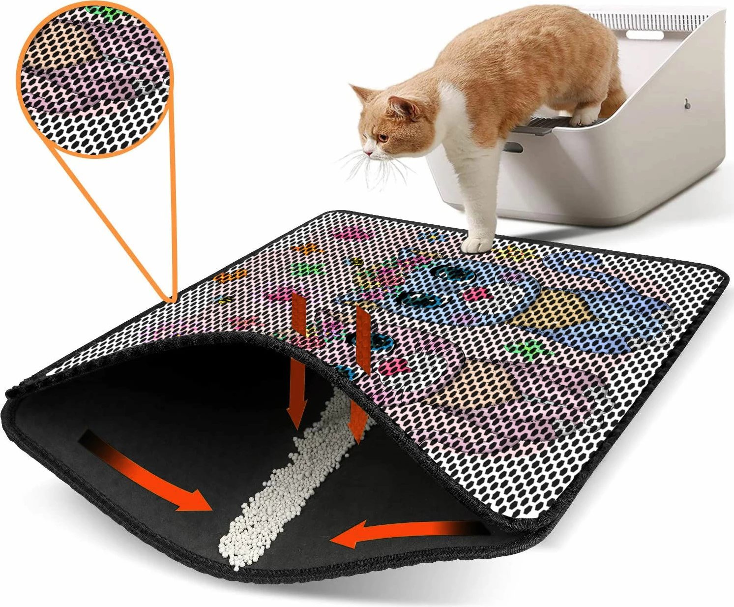 Tapet për rërë mace, shumëngjyrësh, Paws & Whiskers, Nrszn0199, 45x60cm