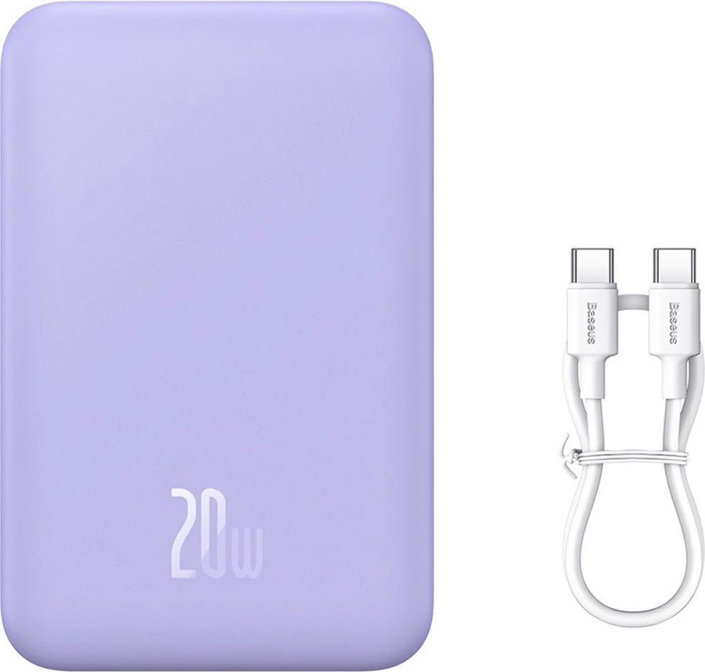 Powerbank Baseus Magnetic Mini 20000 mAh, 20W, USB-C, vjollcë me kabllo