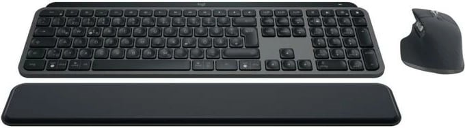 Set tastierë + maus, Logitech, MX Keys Combo for Business Gen 2 (920-010926), wireless Bluetooth/Logi Bolt, layout DE, drita prapa, DPI deri 8000, e zezë, me mbështetëse për kyçe