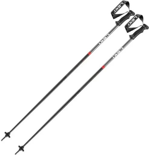 Shkopinj LEKI QNTM, 120 cm, për ecje nordike dhe trekking, Zi/Kuq