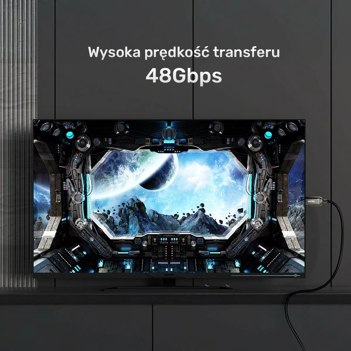 Kabllo HDMI optik Unitek C11085GY01-10M, 8K 120Hz, 10m, e zezë