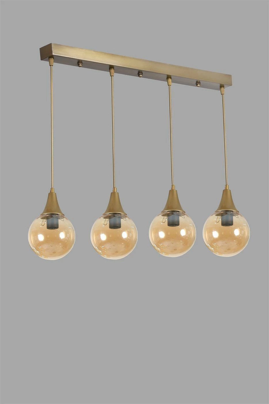 Llambë tavani Opviq Afra, 4 drita, ngjyrë amber e ar