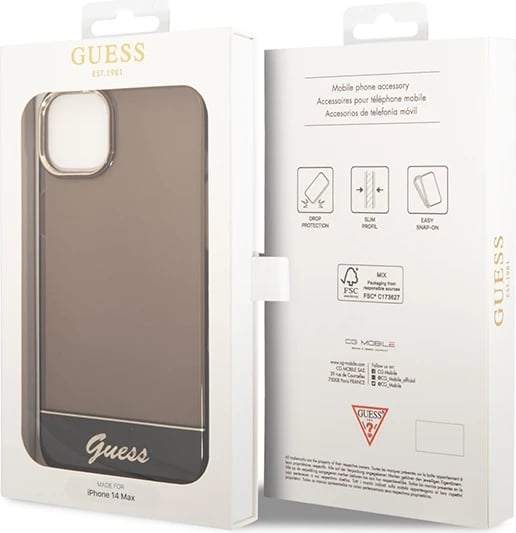 Mbështjellës Guess GUHCP14MHGCOK për iPhone 14 Plus 6.7", i zi, hardcase