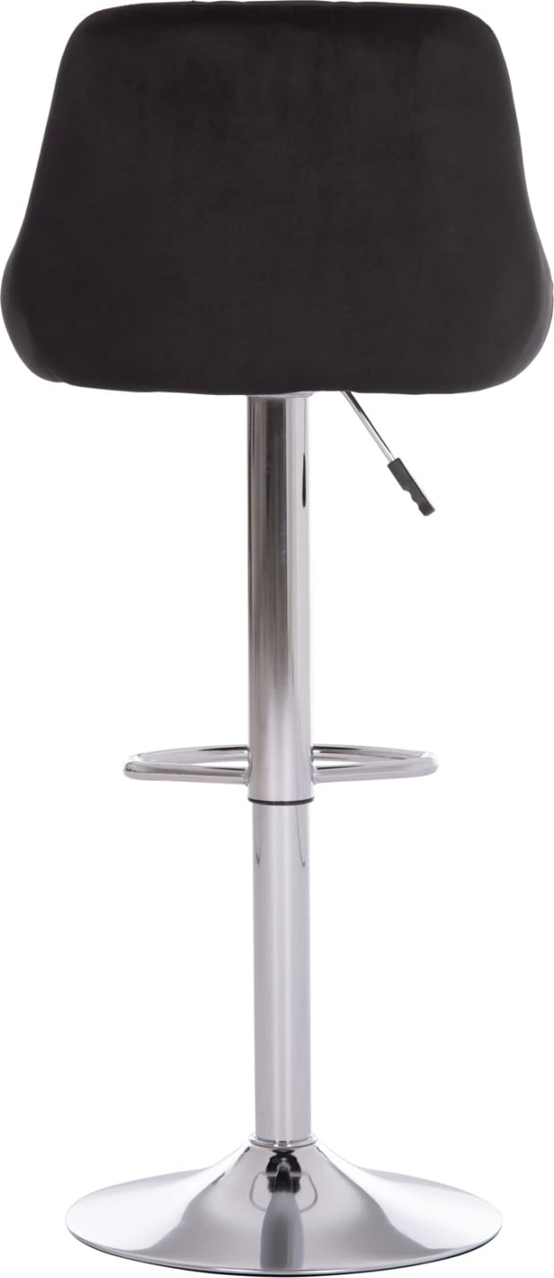 Karrige për bar ROSE, set prej 2 copësh, bazë e kromuar, sustë, kadife e zezë, 48x45x105cm