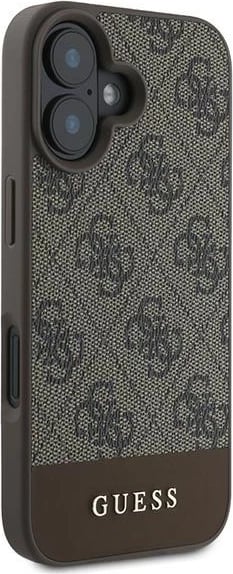 Mbështjellës Guess 4G Bottom Stripe për iPhone 16 Plus 6.7", Kafe Mbështjellës Guess 4G Bottom Stripe për iPhone 16 Plus 6.7", Kafe