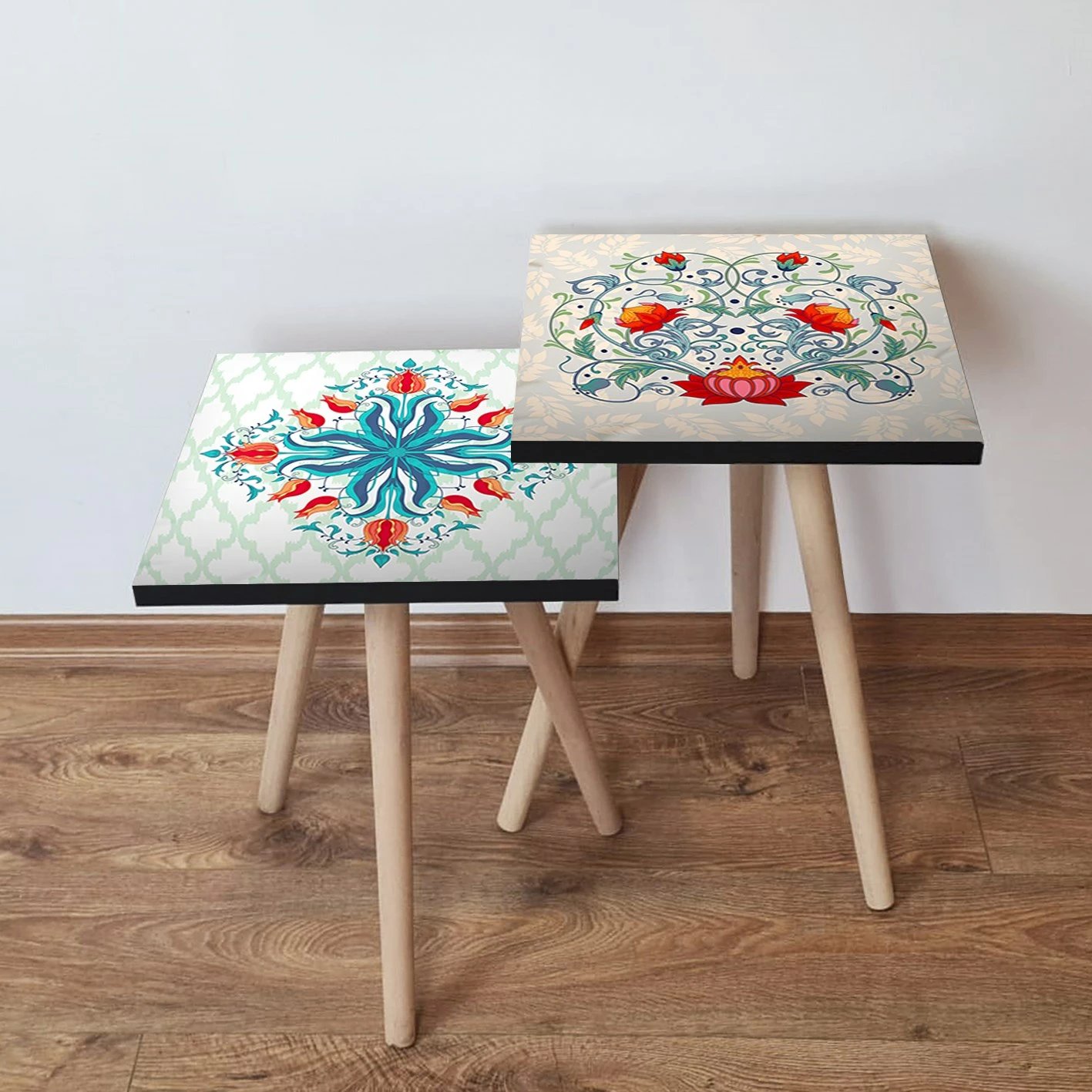 Set tavolinash të mbivendosura, shumëngjyrëshe, Skye Decor, 2 copë, 2Shp432