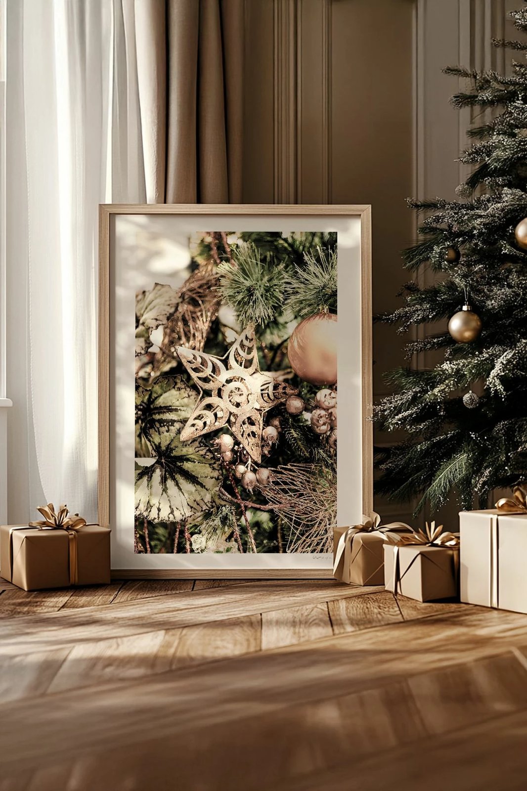 Pikturë dekorative me kornizë, shumëngjyrëshe, Wallity, Nwyearsngmdl3, 33x48cm