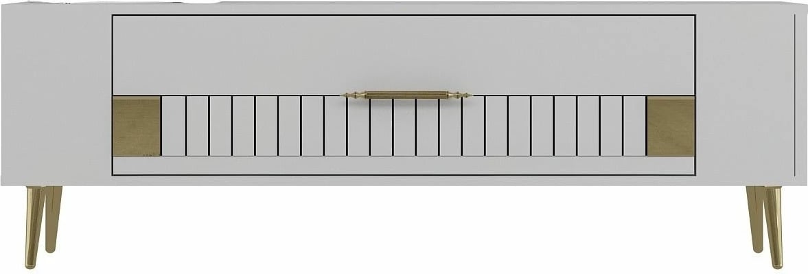 Komodë TV Skye Decor, e bardhë, e artë, Retrolp4