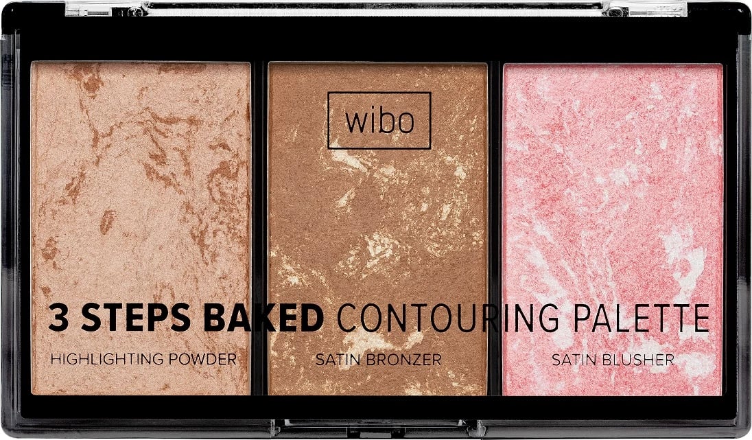 Paletë për konturim fytyre Wibo 3 Steps Baked Contouring Palette për femra, 10g