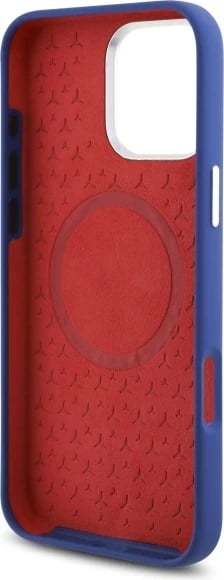 Mbështjellës Mercedes Silicone me vijë të kuqe MagSafe për iPhone 16 Pro Max, Kaltër