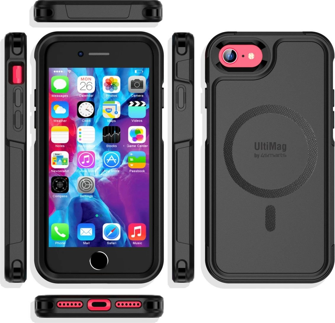 Mbështjellës 4smarts 452042, Apple iPhone SE3/SE2/8/7, 11.9 cm (4.7"), Zi