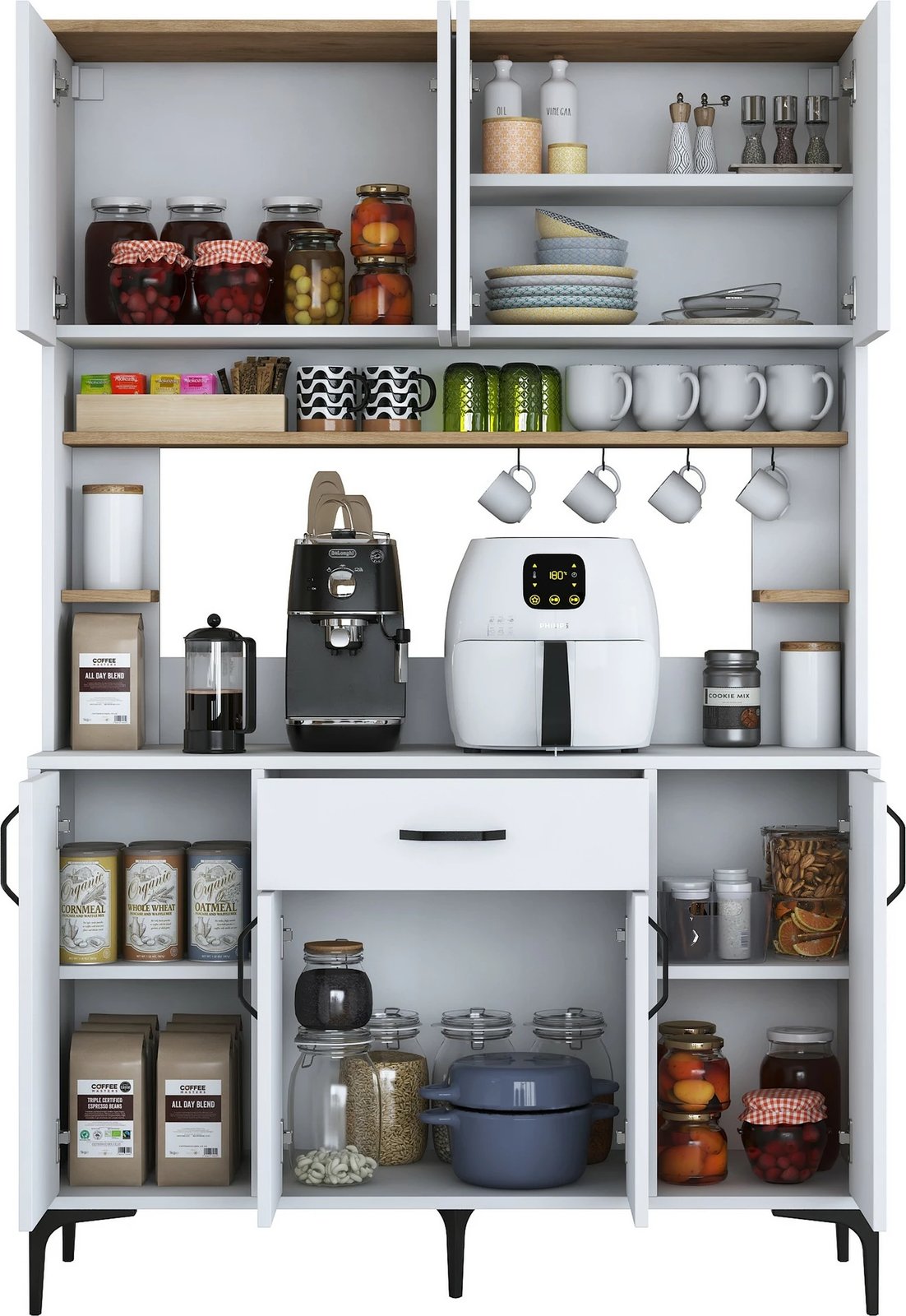 Dollap multifunksional Skye Decor, ngjyrë arre dhe e bardhë, JE177 - 3423