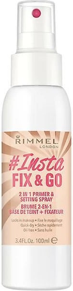 Spray primer dhe fiksues grimi Rimmel London Lasting Finish Fix y Go, unisex, 100ml