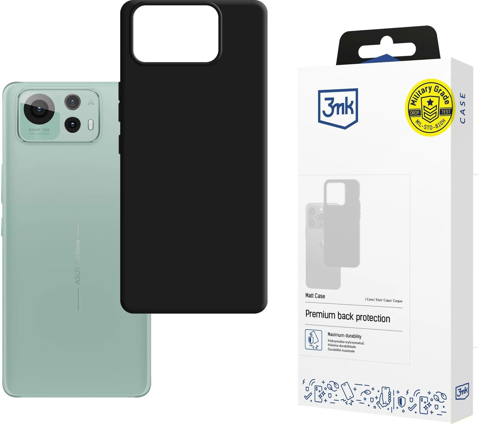 Mbështjellës 3mk Matt Case për Asus Zenfone 12 Ultra, Zi