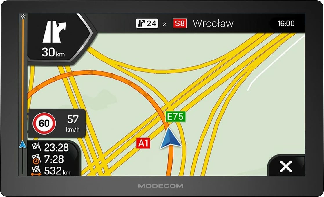 Navigacion GPS, MODECOM FREEWAY CX 9.0, 9", iGO Truck Europe me përditësim 1‑vjeçar, 8GB, 256MB RAM, microSD, USB‑C, Windows CE, bateri 2500 mAh