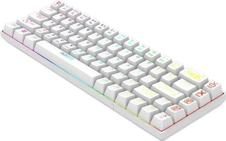 Tastierë Aqirys Mira, RGB, mekanike, wireless dhe me kabllo, e bardhë